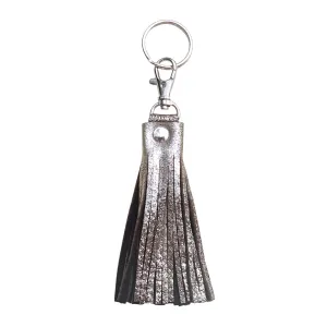 Fringe Tassel Key Chain Brown Platinum