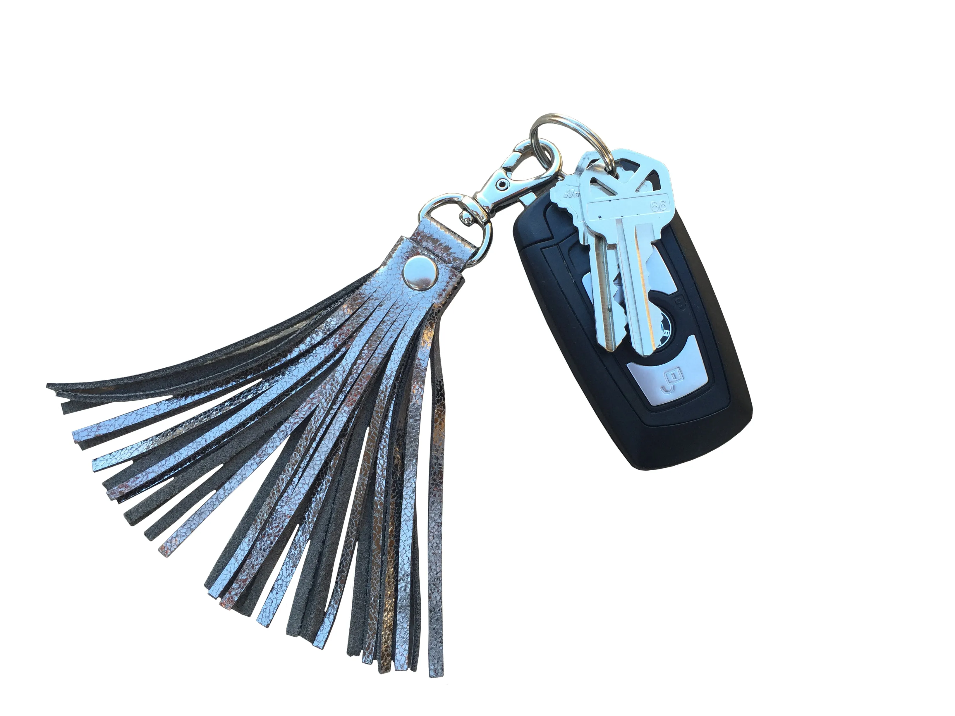 Fringe Tassel Key Chain Brown Platinum
