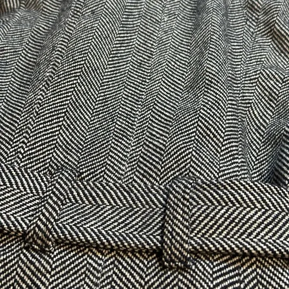 G by Guess Women’s Herringbone Belted Coat Black White Peacoat size XS