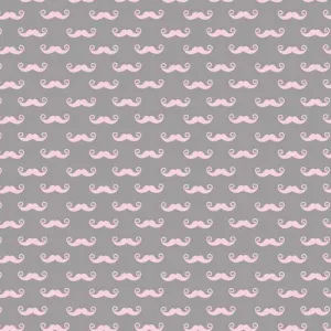 Geekly Chic Geekly Small Mustache Gray by Riley Blake Designs