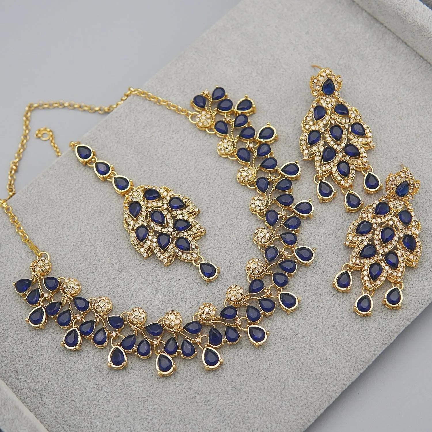 Gemstone Zirconia Designer Necklace Set