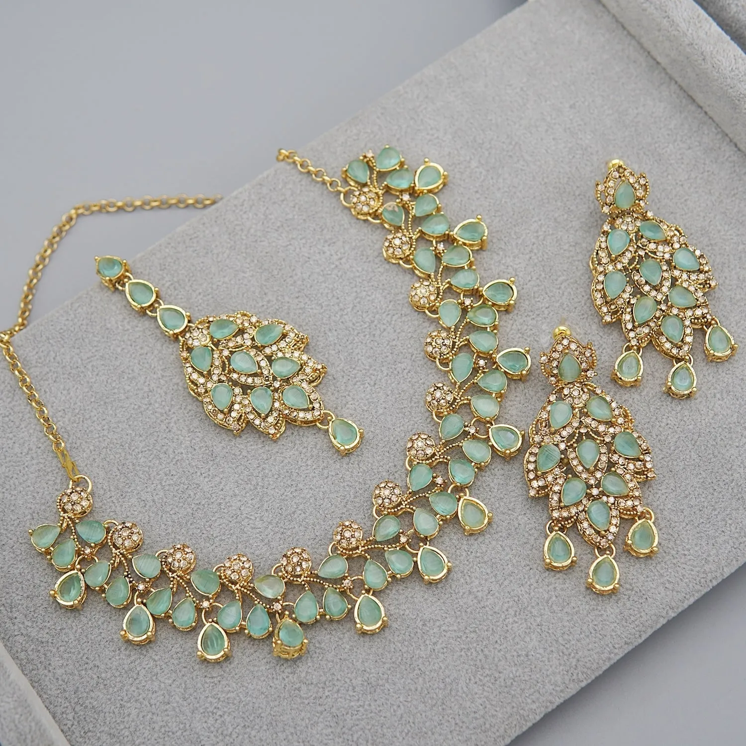 Gemstone Zirconia Designer Necklace Set