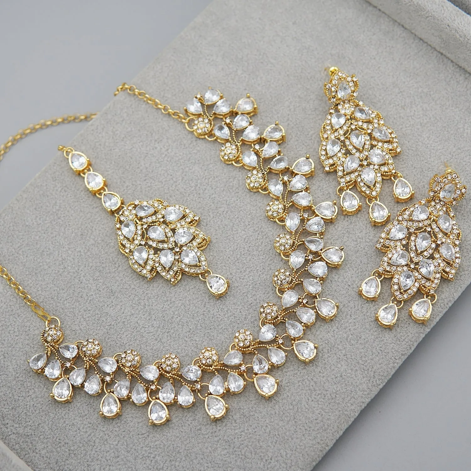Gemstone Zirconia Designer Necklace Set