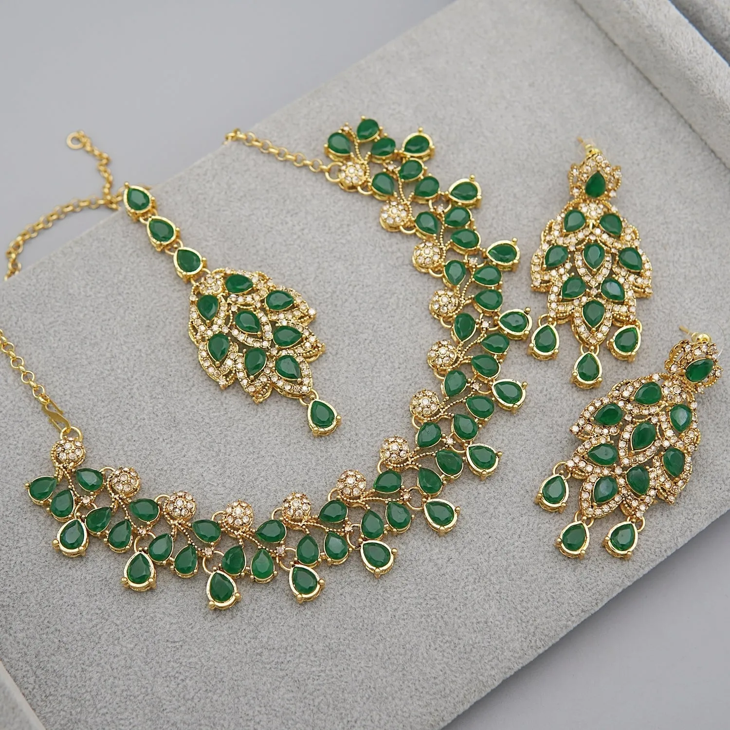 Gemstone Zirconia Designer Necklace Set
