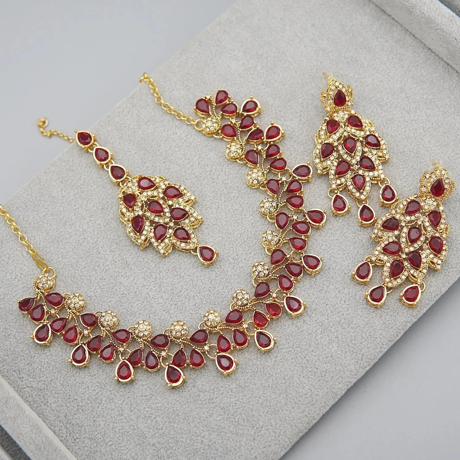 Gemstone Zirconia Designer Necklace Set