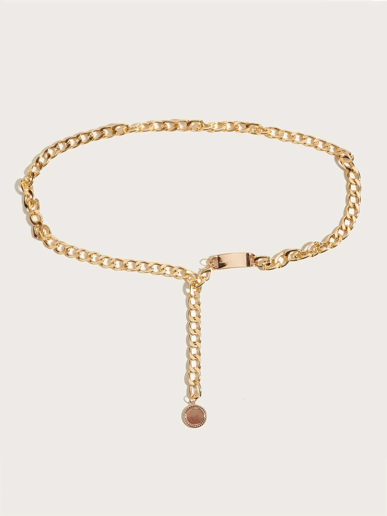 Geometric Decor Chain Belt - Gold