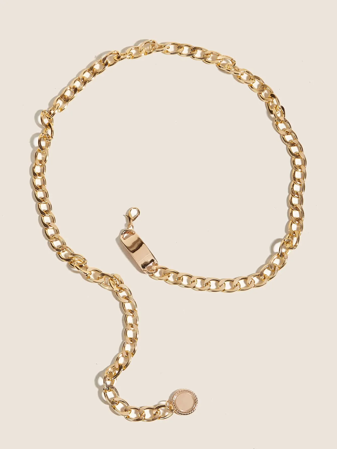 Geometric Decor Chain Belt - Gold