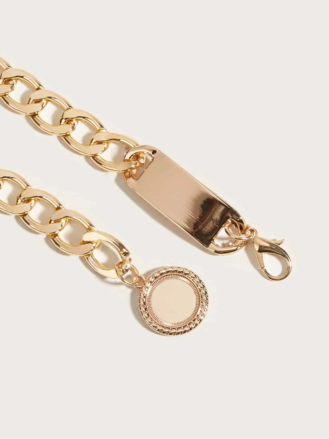 Geometric Decor Chain Belt - Gold