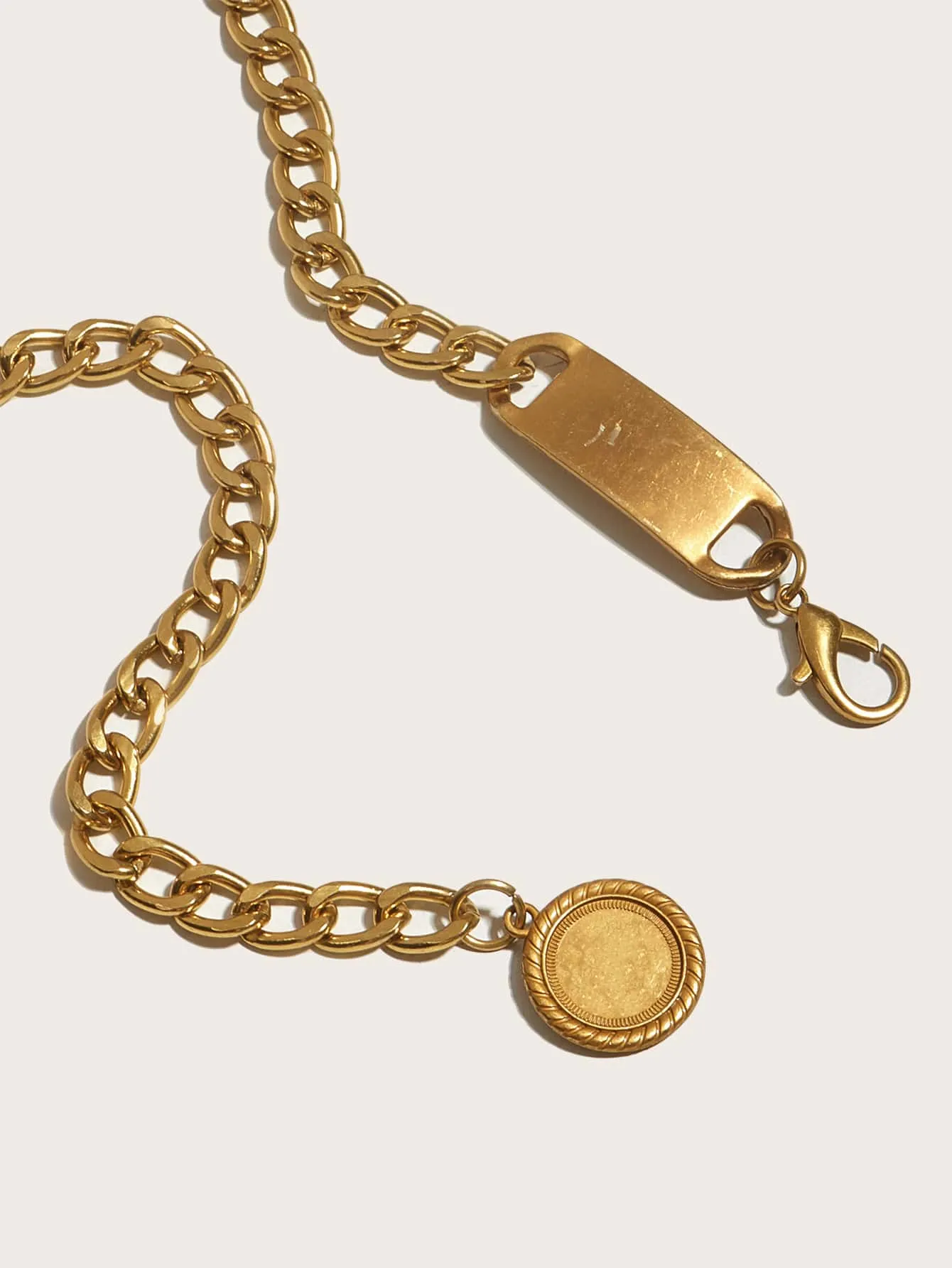 Geometric Decor Chain Belt - Gold