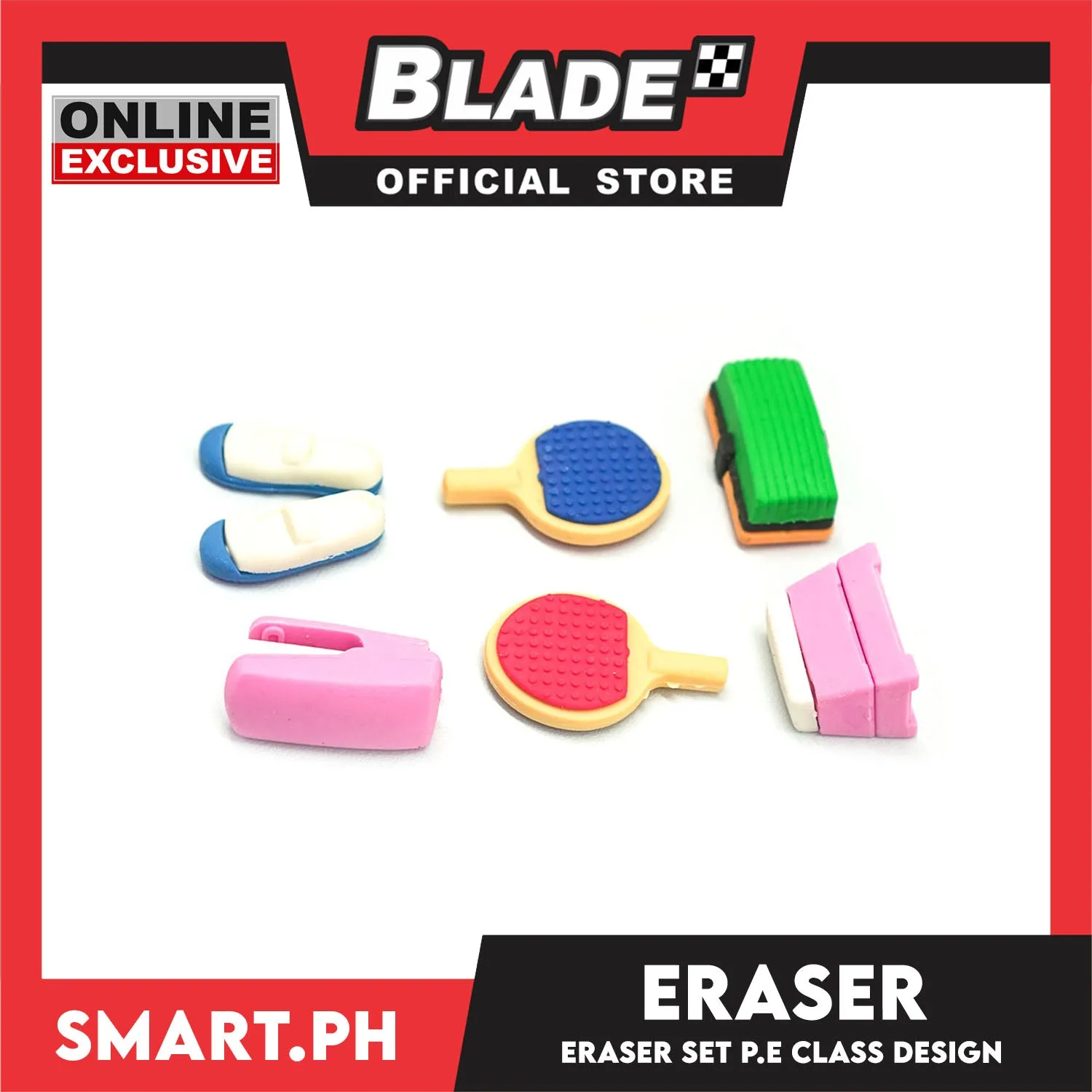 Gifts Eraser Set Music and P.E Class Design Assorted