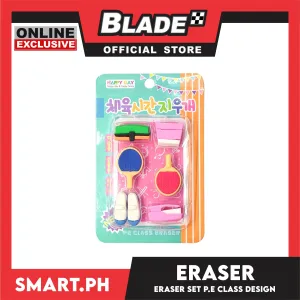 Gifts Eraser Set Music and P.E Class Design Assorted