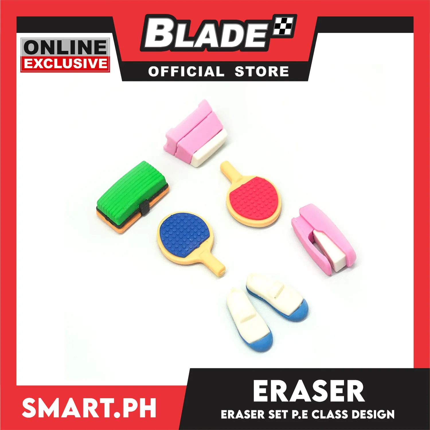 Gifts Eraser Set Music and P.E Class Design Assorted