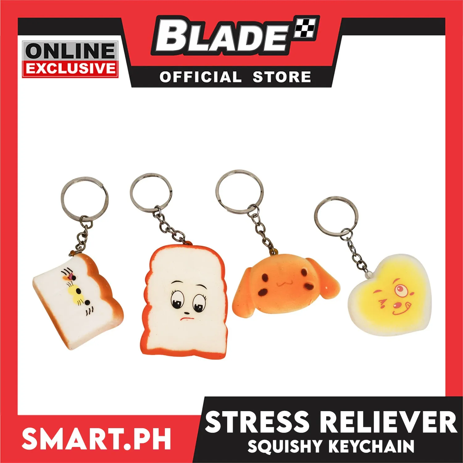 Gifts Keychain, Squishy Stress Reliever 12713 (Assorted Designs)