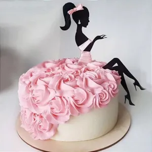 GIRL/LADY  SITTING SILHOUETTE CAKE TOPPER