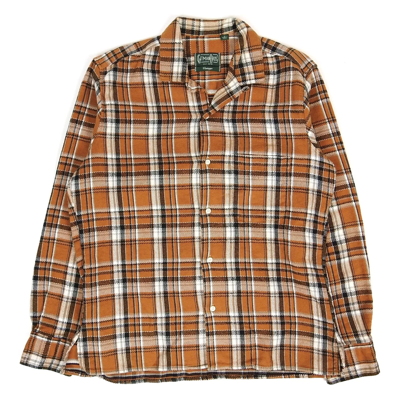 Gitman Vintage Camp Collar Flannel Size Medium