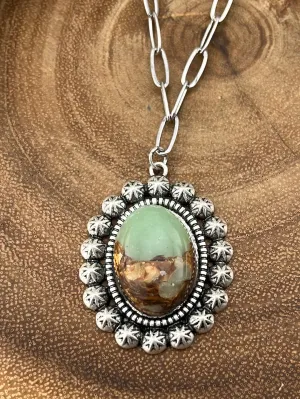 Grant Turquoise Marbled Star Necklace, Earrings & Bracelet - Green