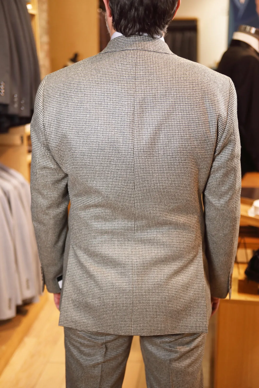 Green & Cream Houndstooth Premium Coat