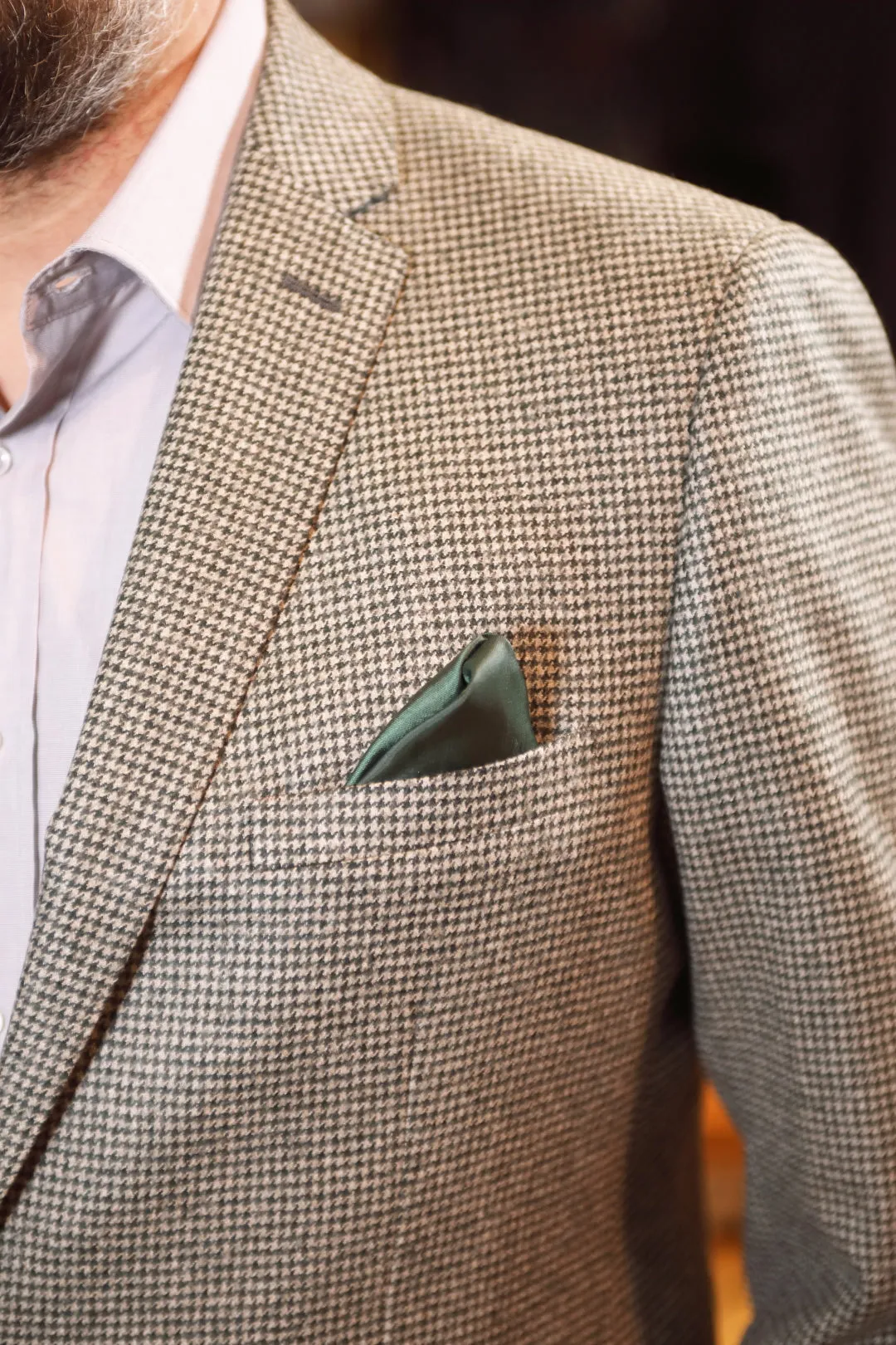 Green & Cream Houndstooth Premium Coat