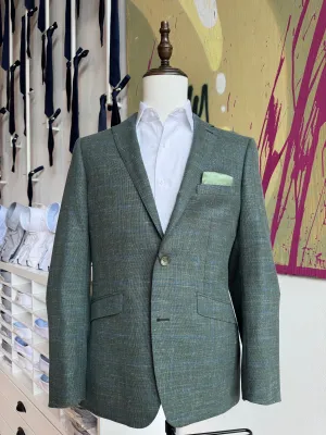 Green Plaid Hopsack Blazer