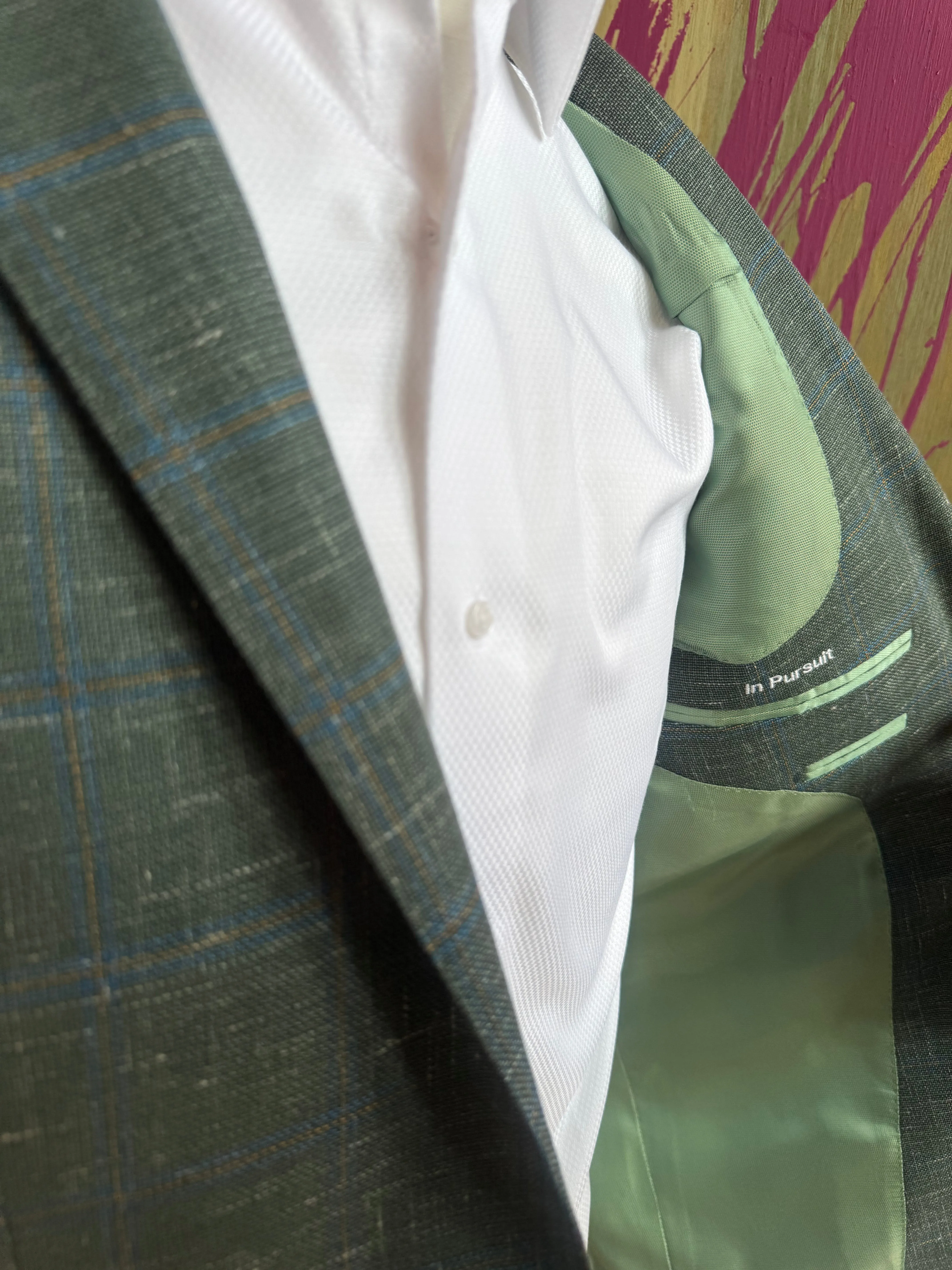 Green Plaid Hopsack Blazer