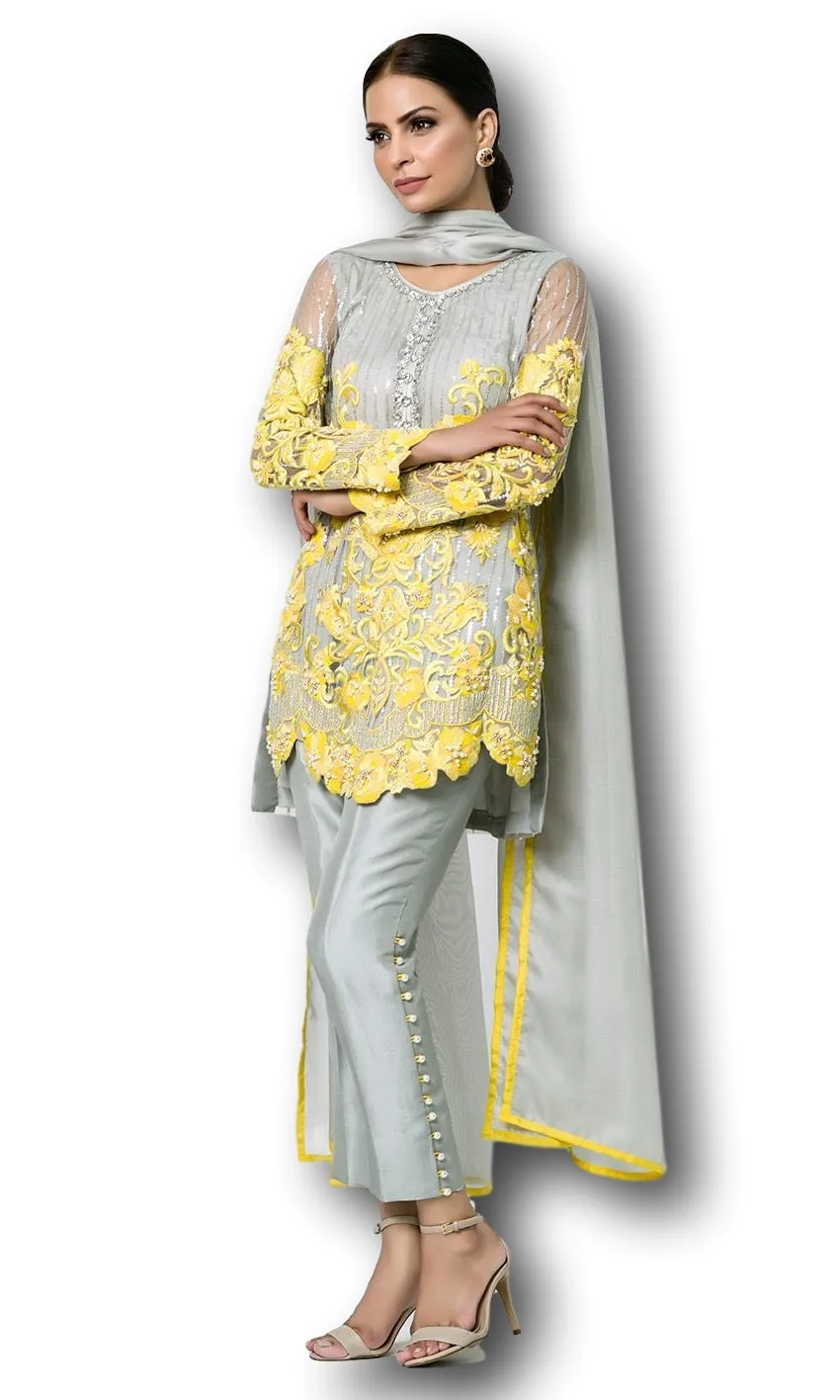 Grey Colour Designer Salwar Kameez