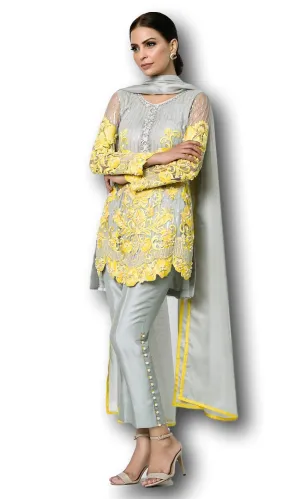 Grey Colour Designer Salwar Kameez