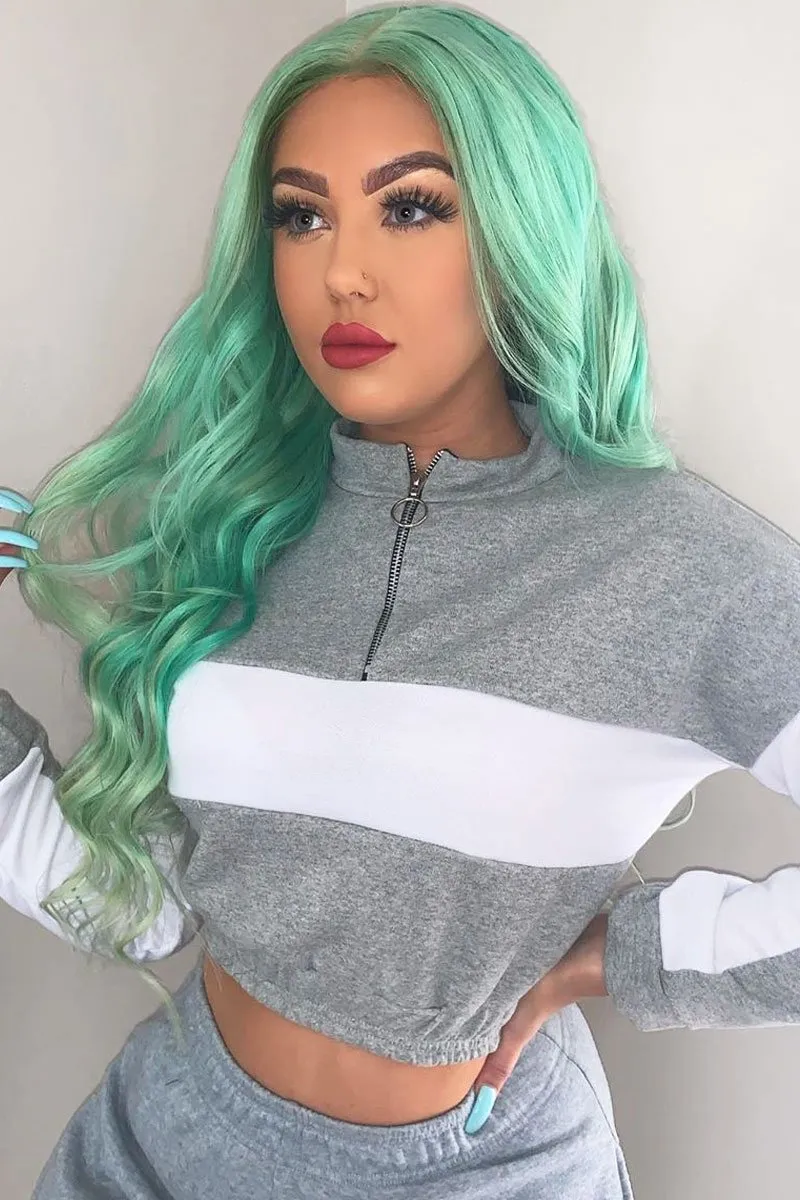 Grey White Stripe Cuff Bottom Tracksuit Co-ord - Nadie