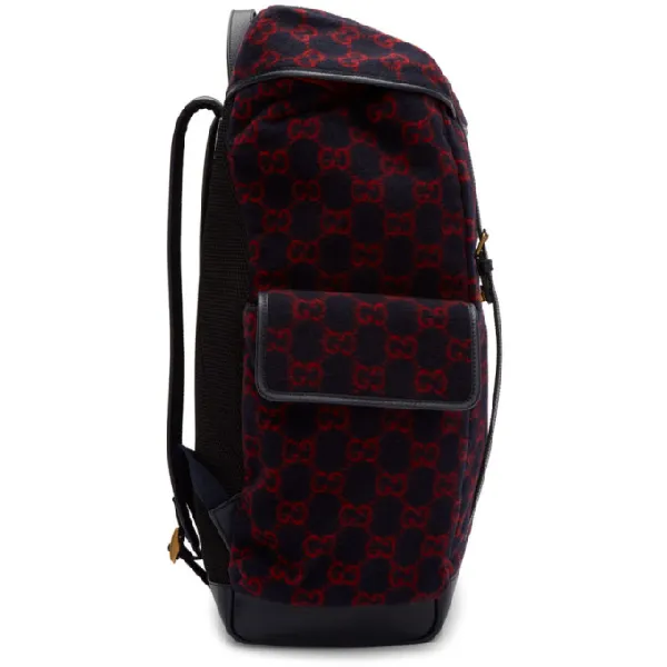 Gucci GG Monogram Print Wool Backpack in Navy