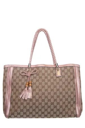 Gucci Monogram GG Canvas Bella Tassel Tote