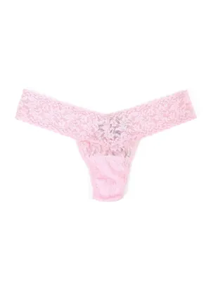 Hanky Panky Lace Low Rise Thong in Bliss Pink