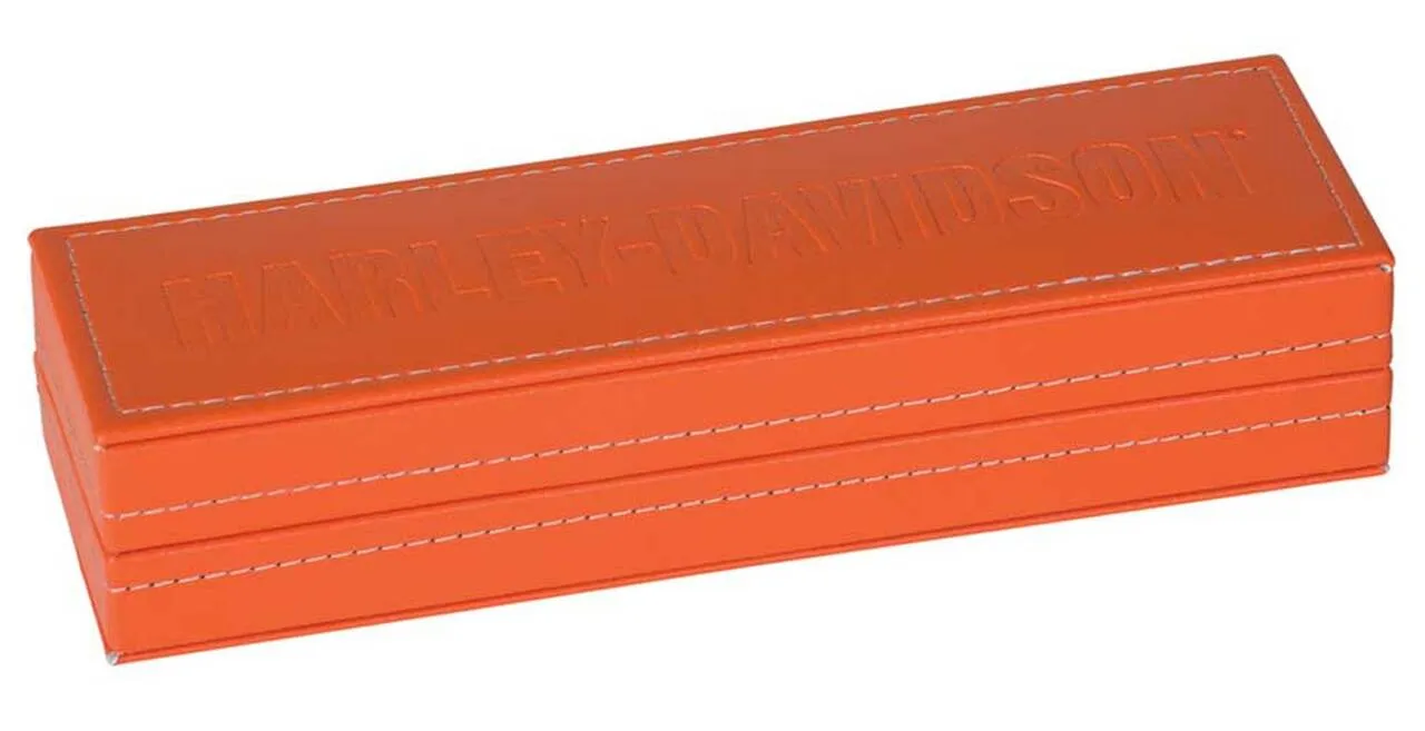 Harley-Davidson® Ride Free Black Ink Pen w/ Orange Gift Box, HDL-20115