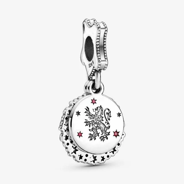 Harry style silver Dangle Charms round shape Fits Pandora bracelet necklace