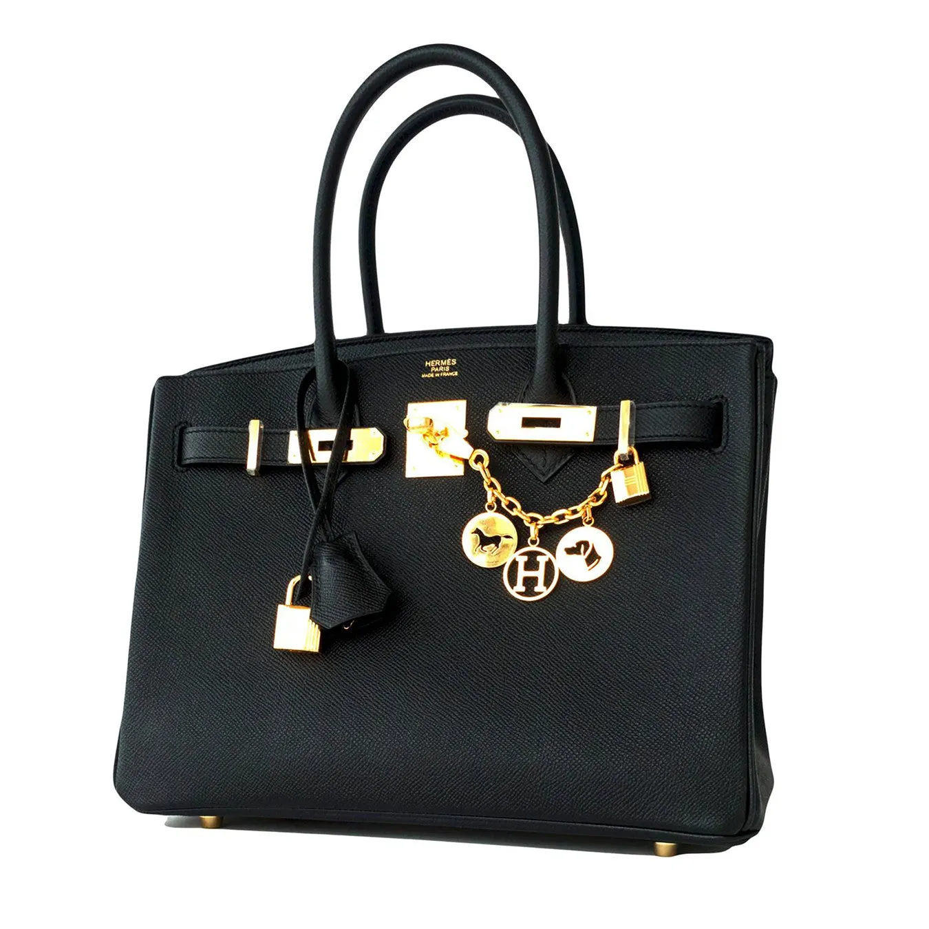 Hermes Black 30cm Birkin Epsom Gold Hardware GHW Satchel Bag Sophisticated