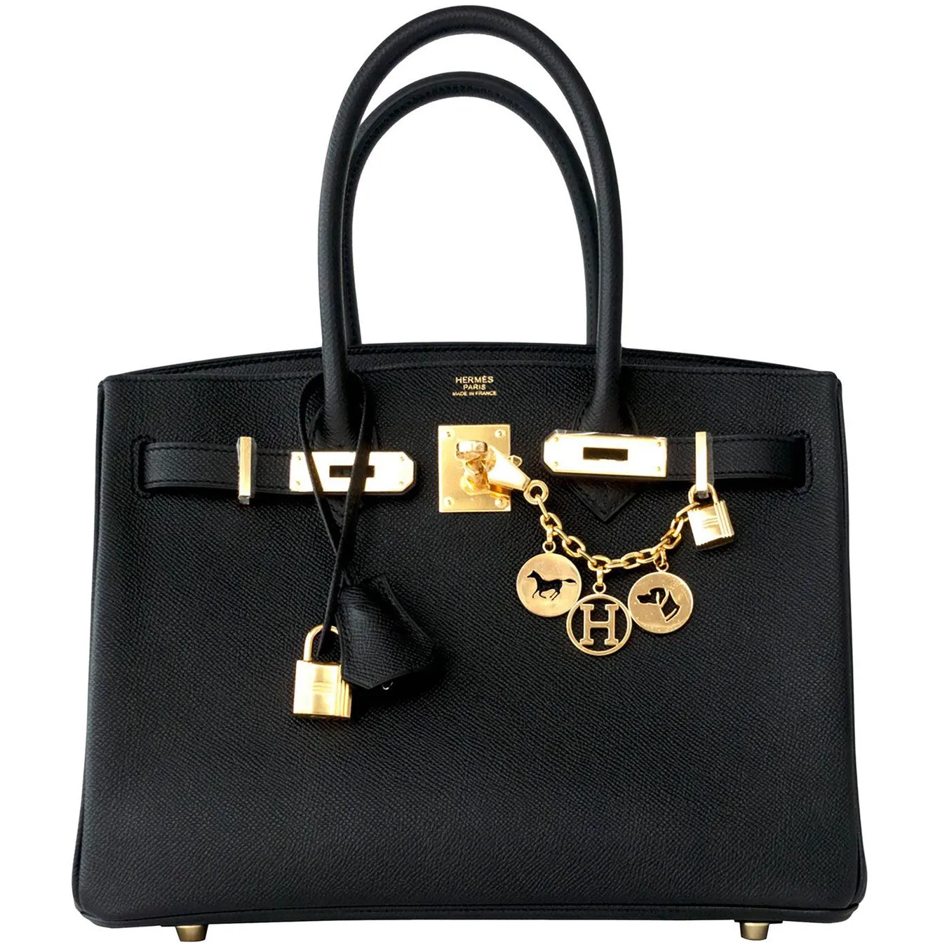 Hermes Black 30cm Birkin Epsom Gold Hardware GHW Satchel Bag Sophisticated