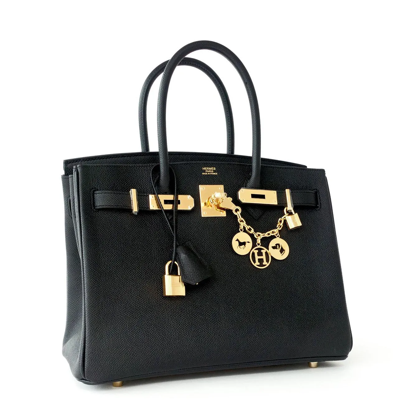 Hermes Black 30cm Birkin Epsom Gold Hardware GHW Satchel Bag Sophisticated
