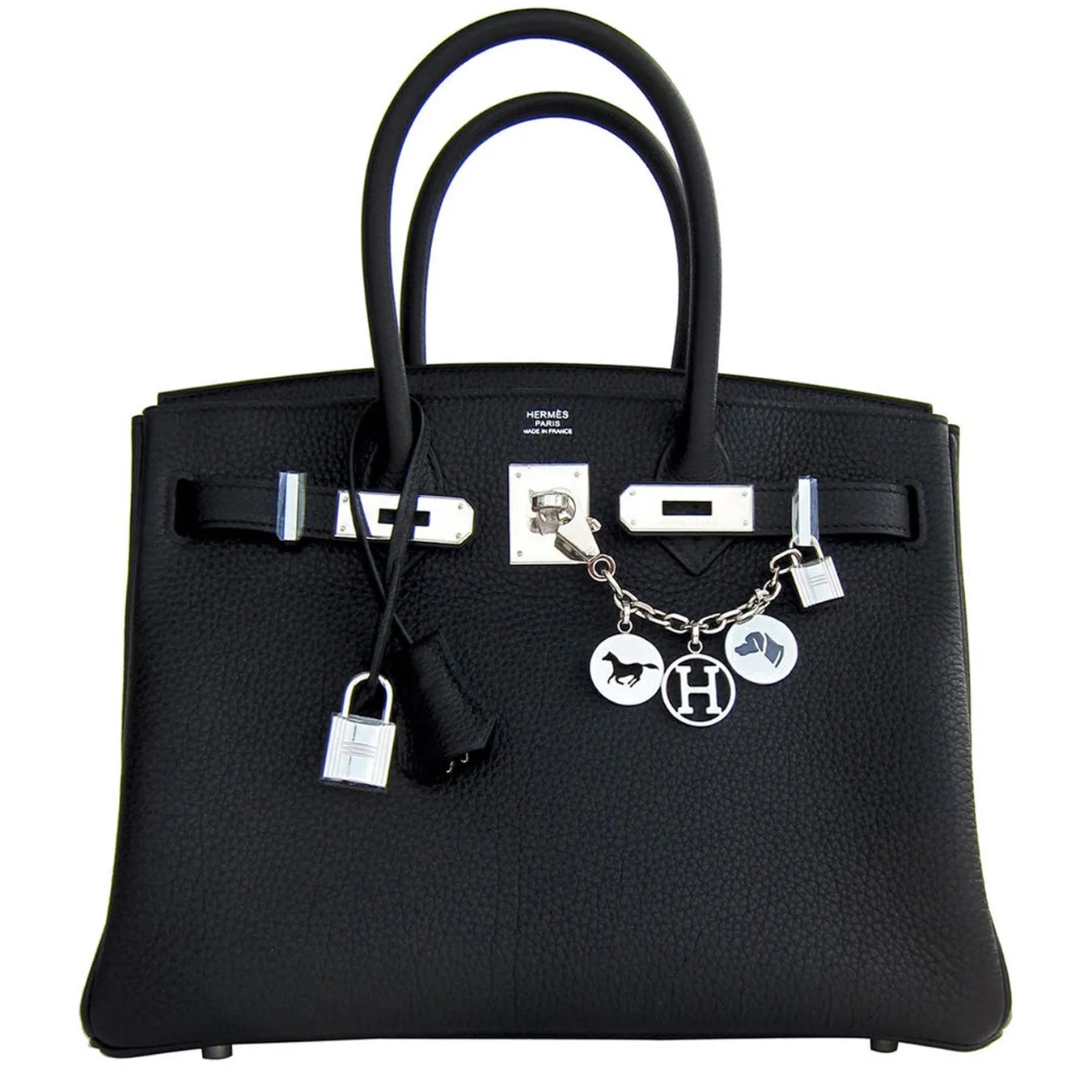 Hermes Black Togo 30cm Palladum Birkin Bag Classic T stamp