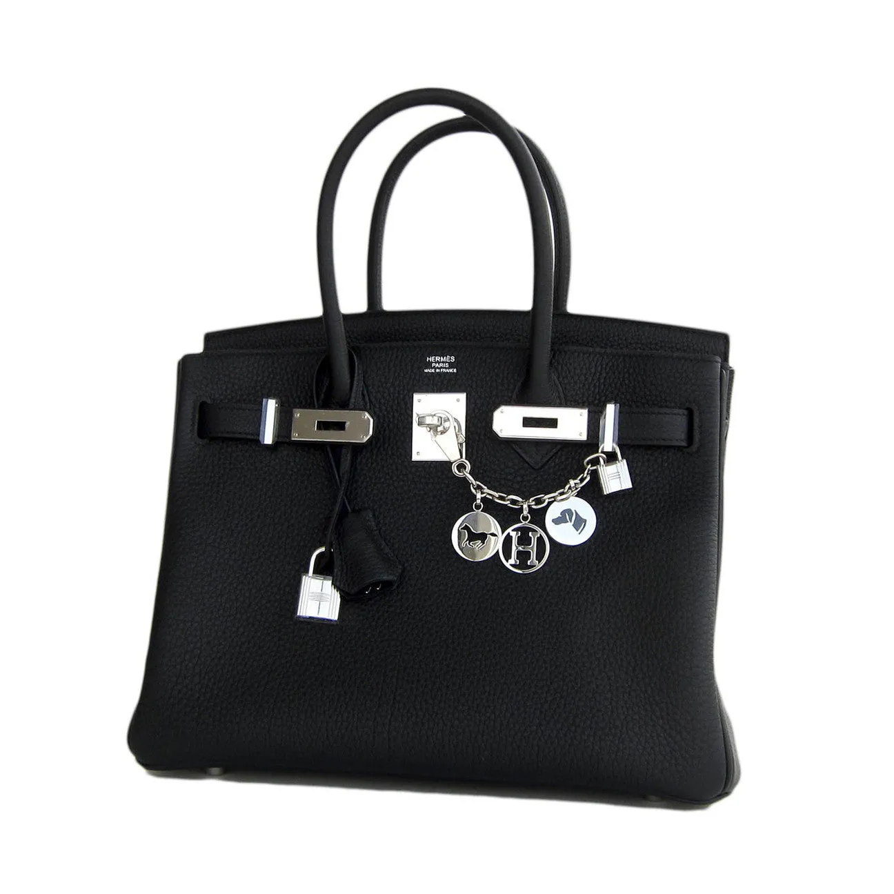 Hermes Black Togo 30cm Palladum Birkin Bag Classic T stamp