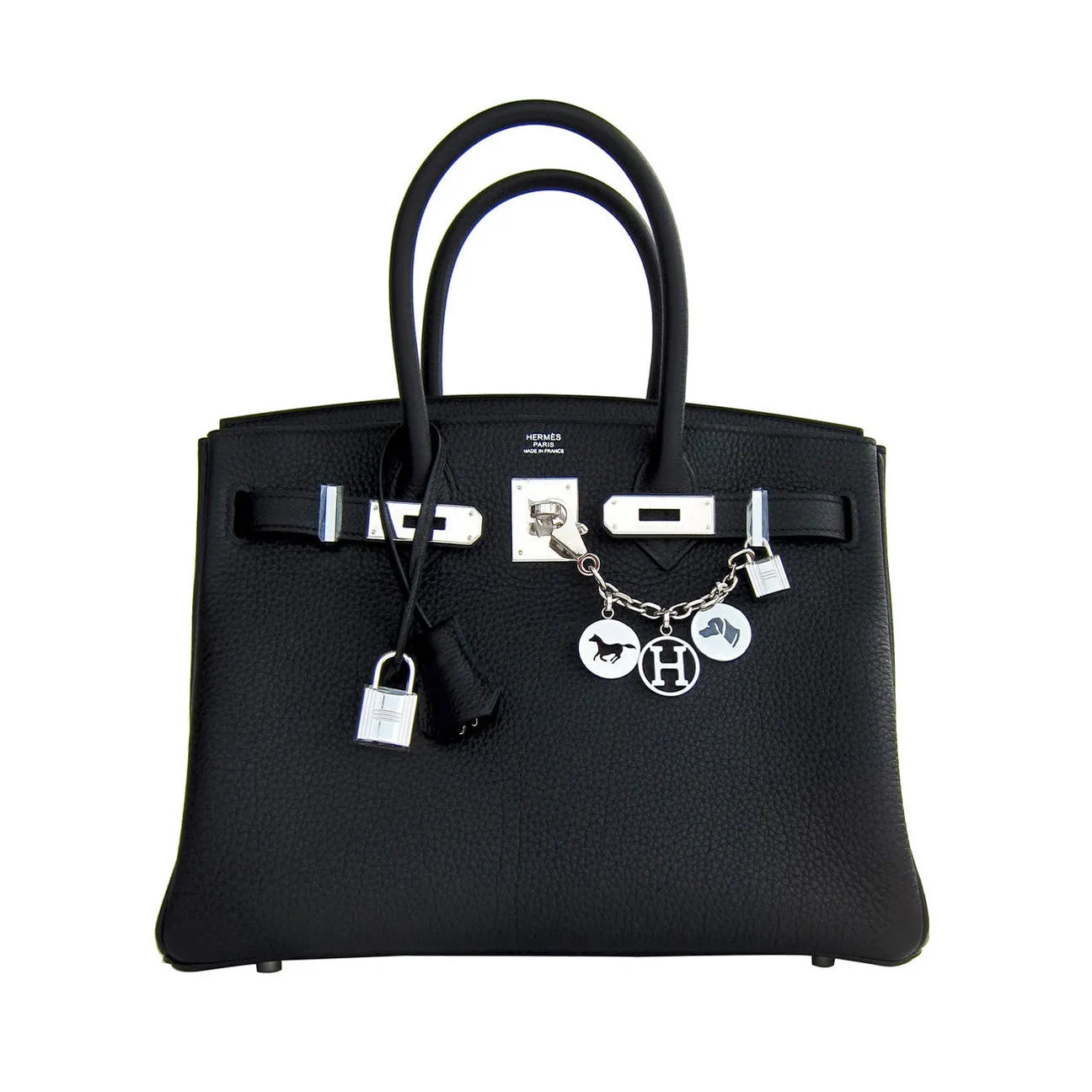 Hermes Black Togo 30cm Palladum Birkin Bag Classic T stamp