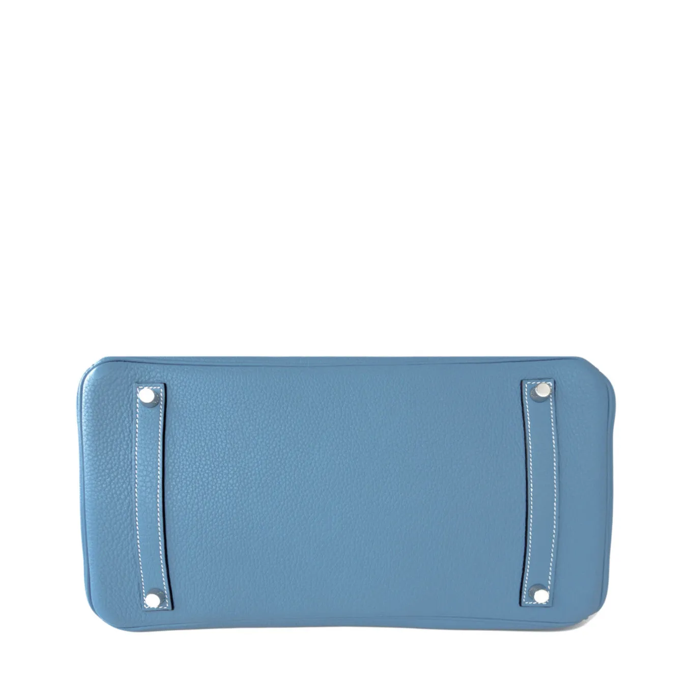 Hermes Blue Jean 35cm Birkin Leather Palladium Tote Satchel Chic and Sporty