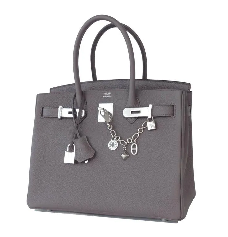 Hermes Etain Togo 30cm Birkin Palladium Hardware PHW X Stamp