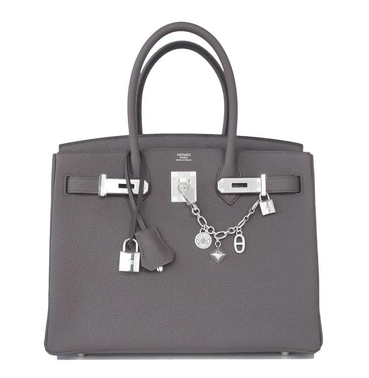 Hermes Etain Togo 30cm Birkin Palladium Hardware PHW X Stamp