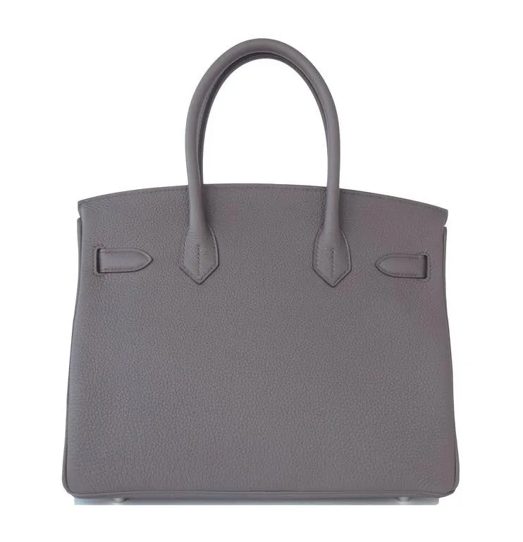 Hermes Etain Togo 30cm Birkin Palladium Hardware PHW X Stamp