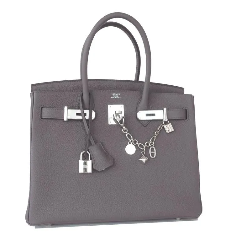 Hermes Etain Togo 30cm Birkin Palladium Hardware PHW X Stamp