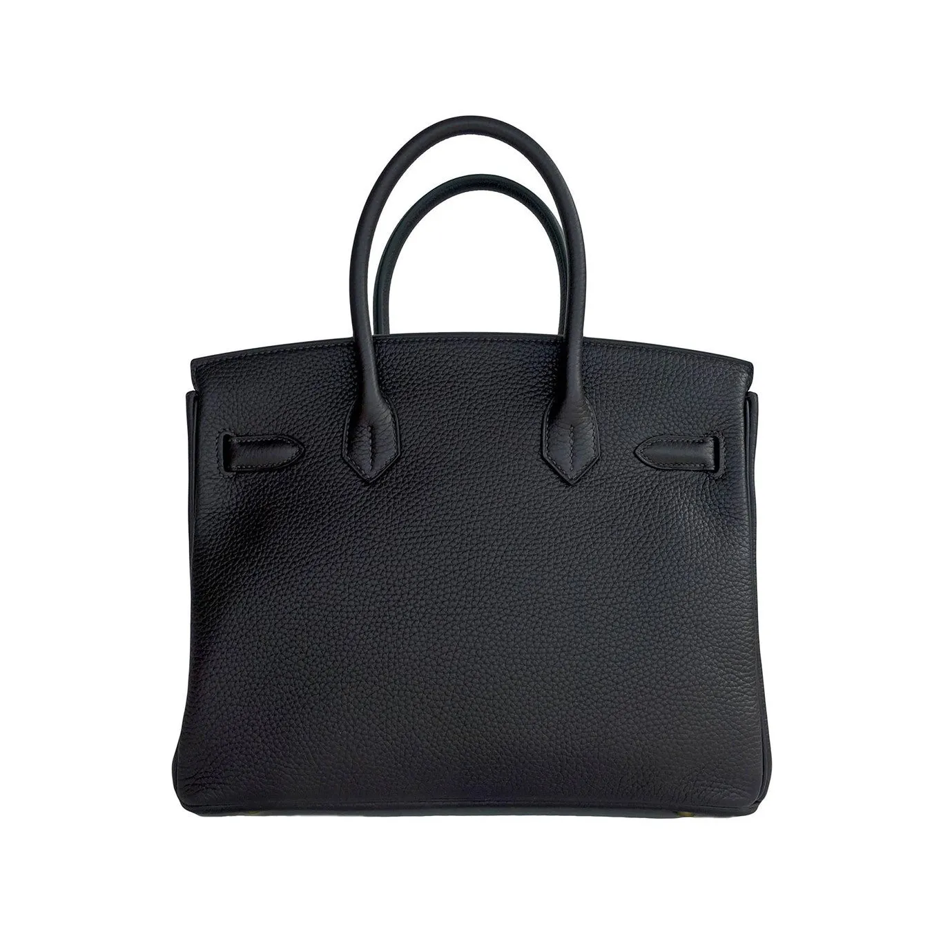 Hermes Prunoir 30cm Birkin Exotic Off Black Gold Tote Satchel Bag Stunning