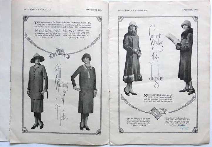 Hills, McLean & Haskins, fashion catalogue September 1925