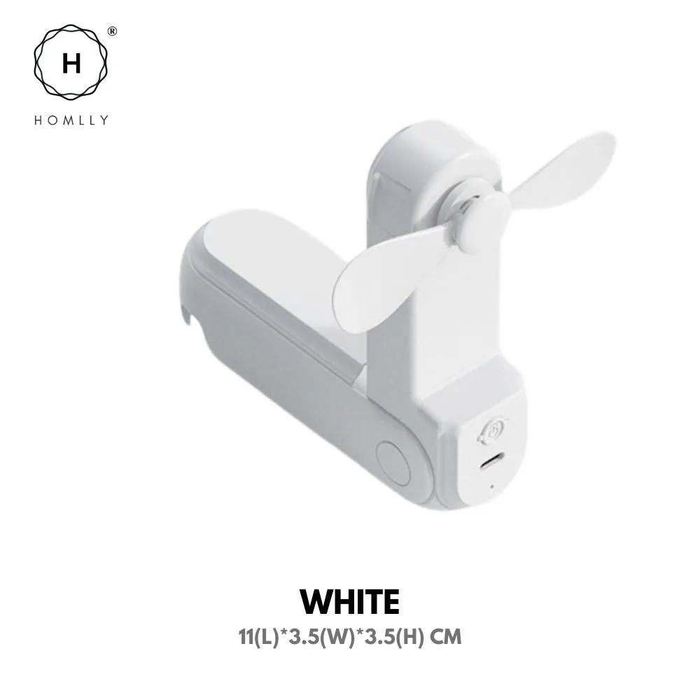 Homlly 5 in 1 Portable Handheld Pocket Fan with Power Bank, Flash Light, Mirror & Mobile Phone Holder
