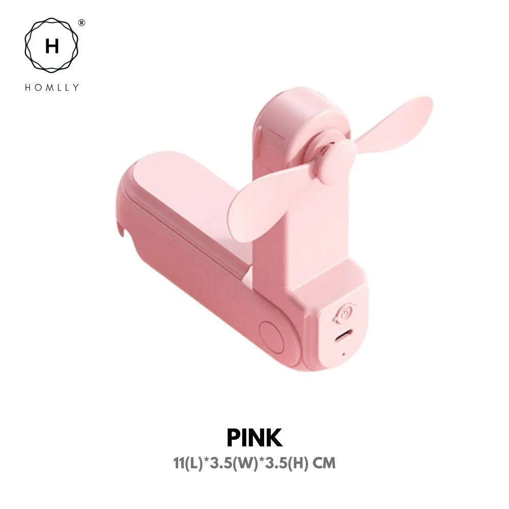 Homlly 5 in 1 Portable Handheld Pocket Fan with Power Bank, Flash Light, Mirror & Mobile Phone Holder
