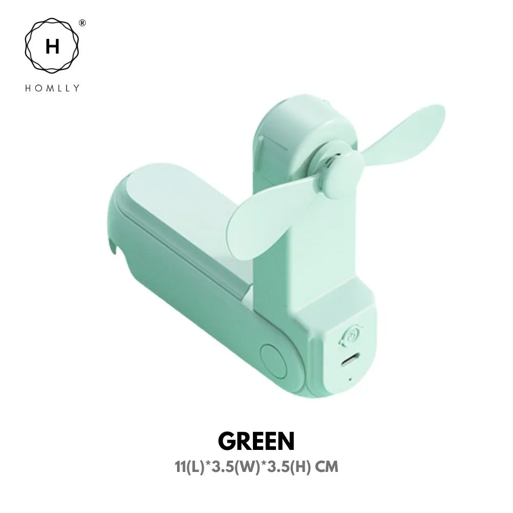 Homlly 5 in 1 Portable Handheld Pocket Fan with Power Bank, Flash Light, Mirror & Mobile Phone Holder