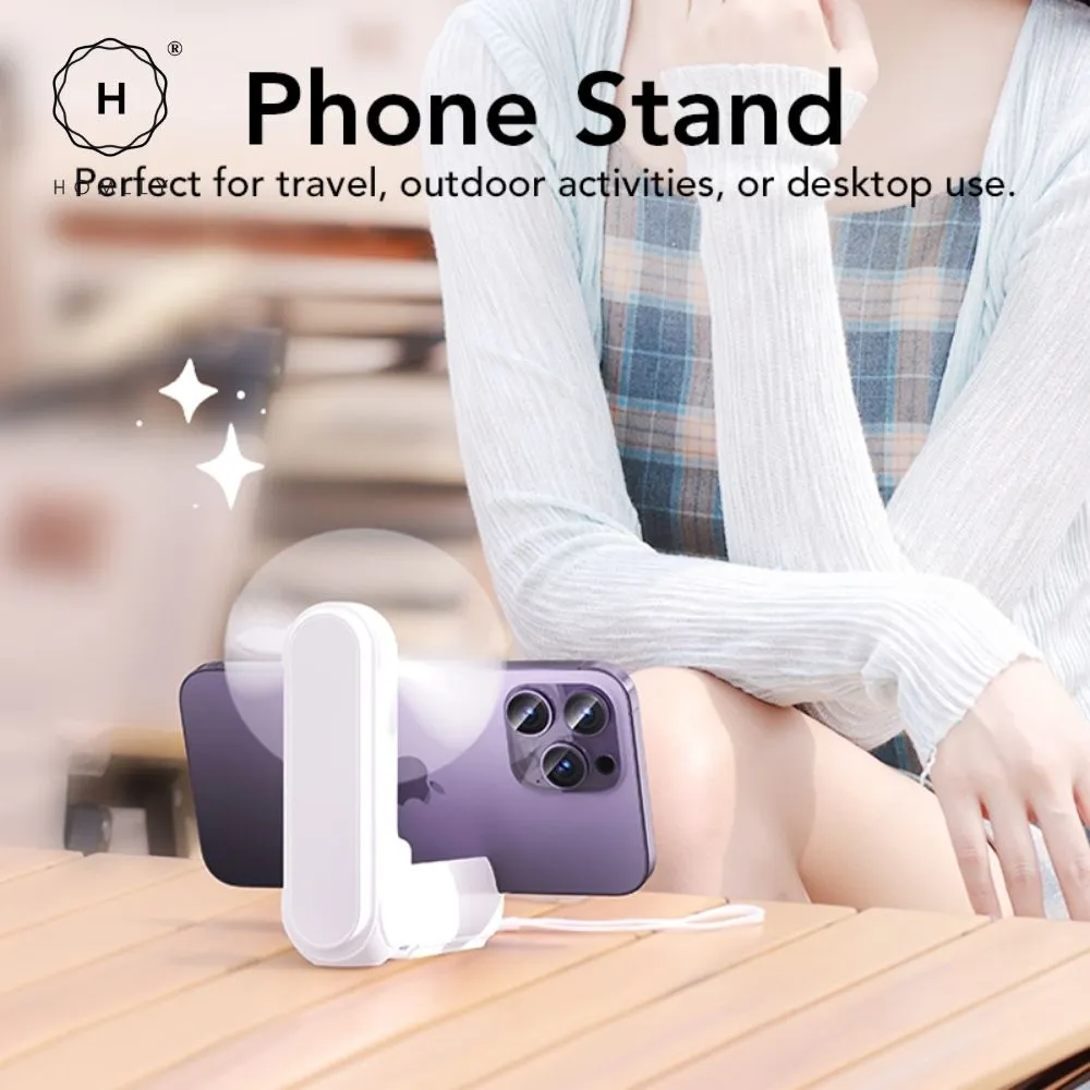 Homlly 5 in 1 Portable Handheld Pocket Fan with Power Bank, Flash Light, Mirror & Mobile Phone Holder
