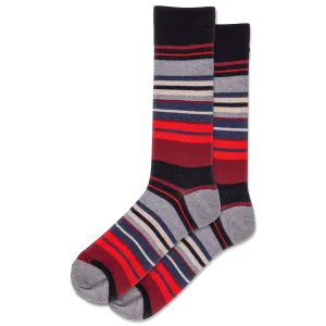 HOTSOX Men's Mixed Stripe Crew Socks